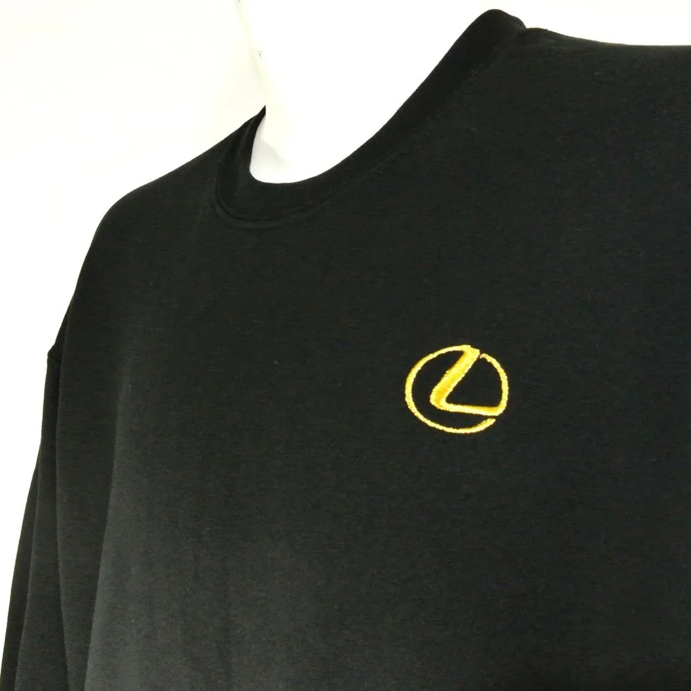 LEXUS Gold Logo Car Dealership Black Sweatshirt Employee Uniform Shirt Size M - Picture 2 of 15